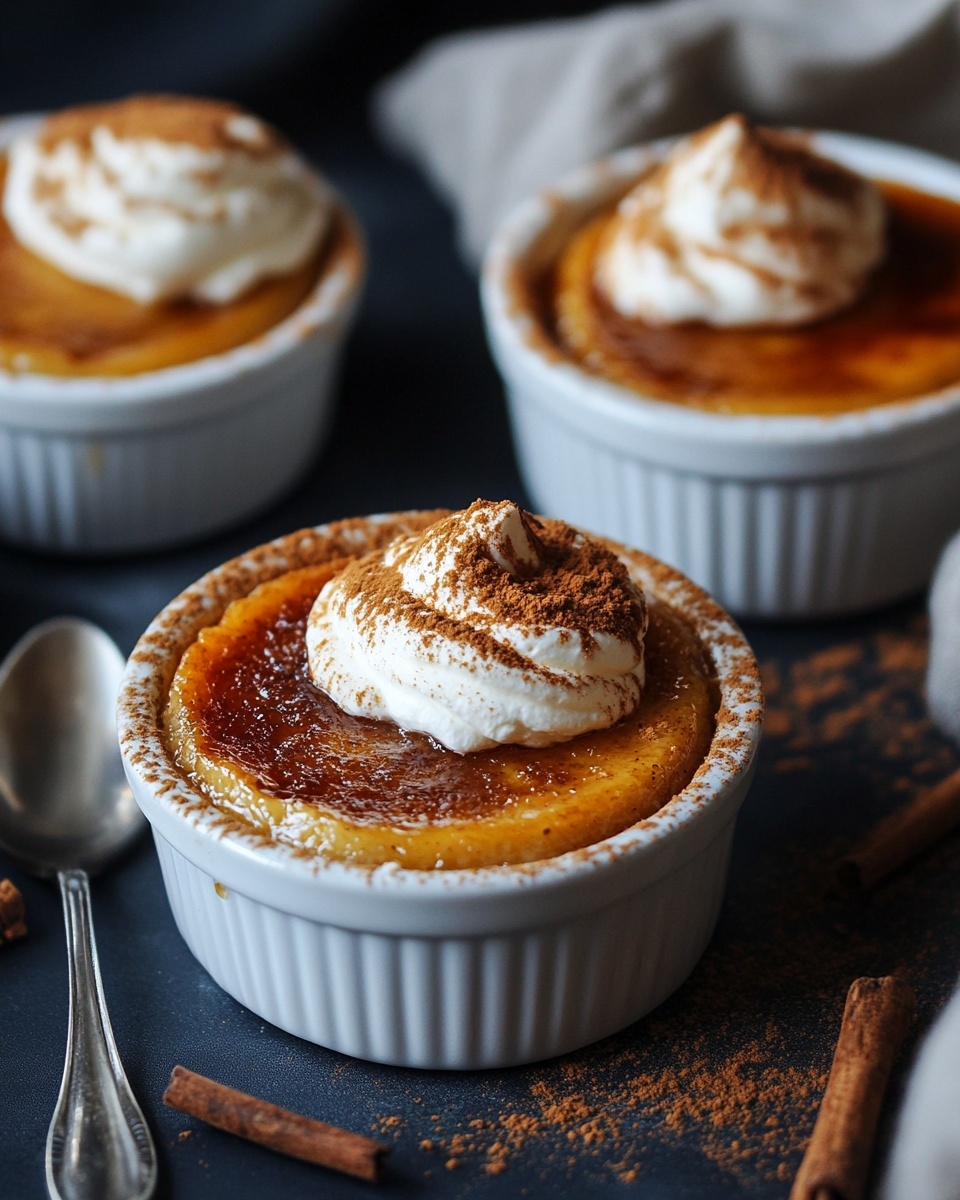 Pumpkin Pie Brûlée with Bourbon Vanilla Whipped Cream