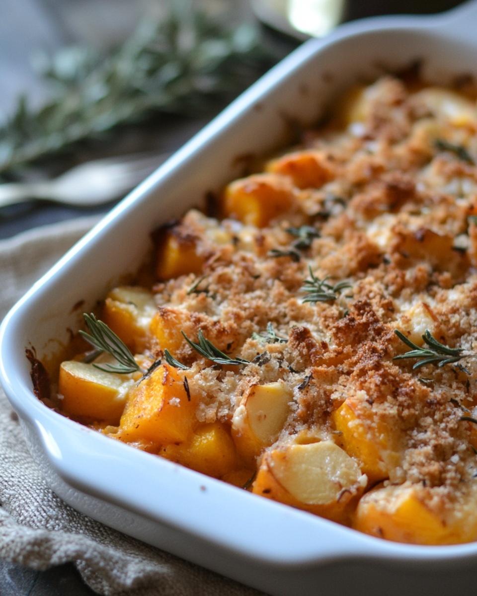 Baked Butternut Squash and Apple Casserole