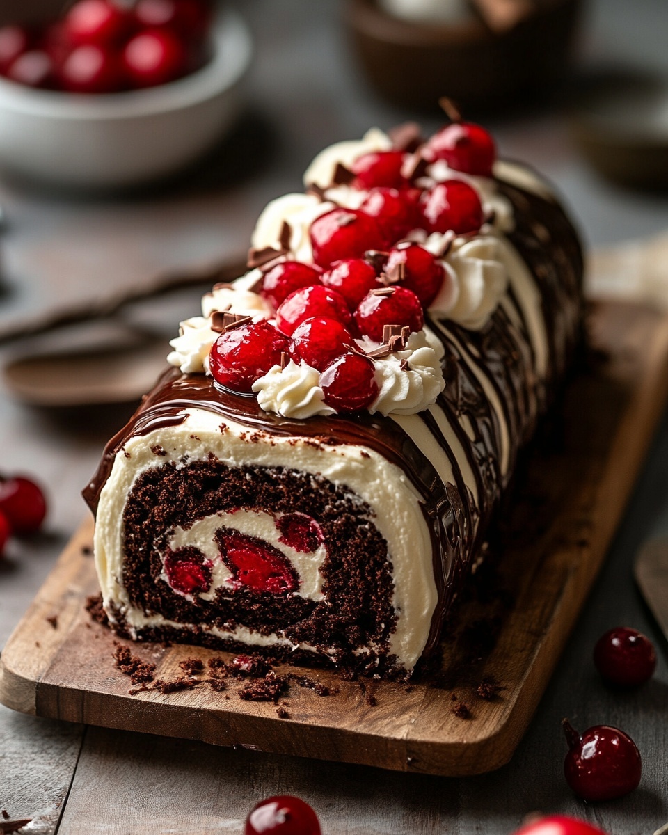 Classic Black Forest Cake Roll
