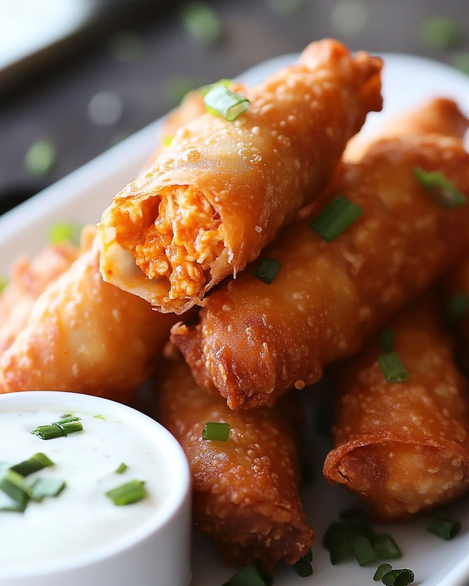Crispy Buffalo Chicken Egg Rolls Recipe | Game Day Appetizer