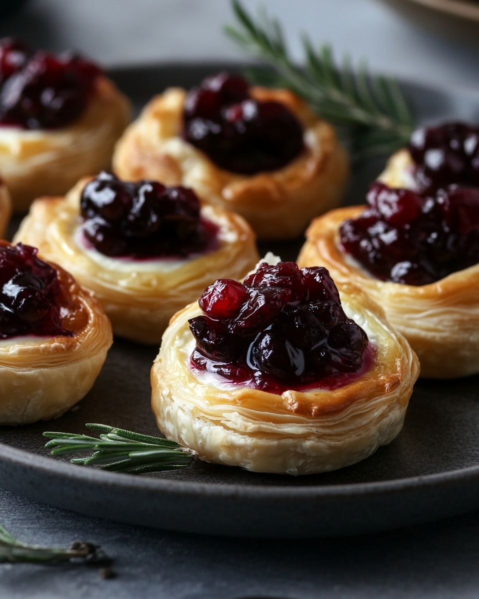 Easy Cranberry Brie Bites with Puff Pastry | Festive Holiday Appetizer
