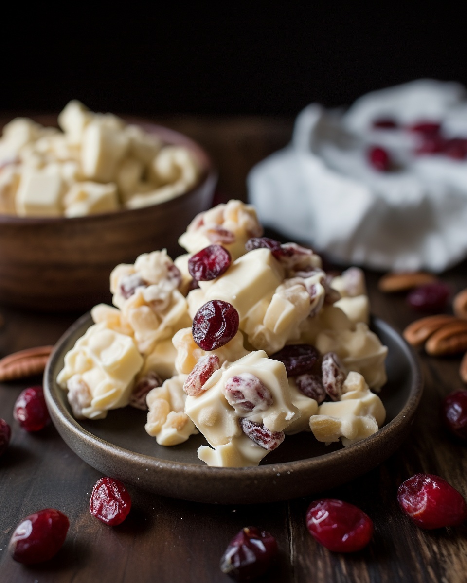 Easy White Chocolate Cranberry Pecan Clusters | Holiday Candy Recipe
