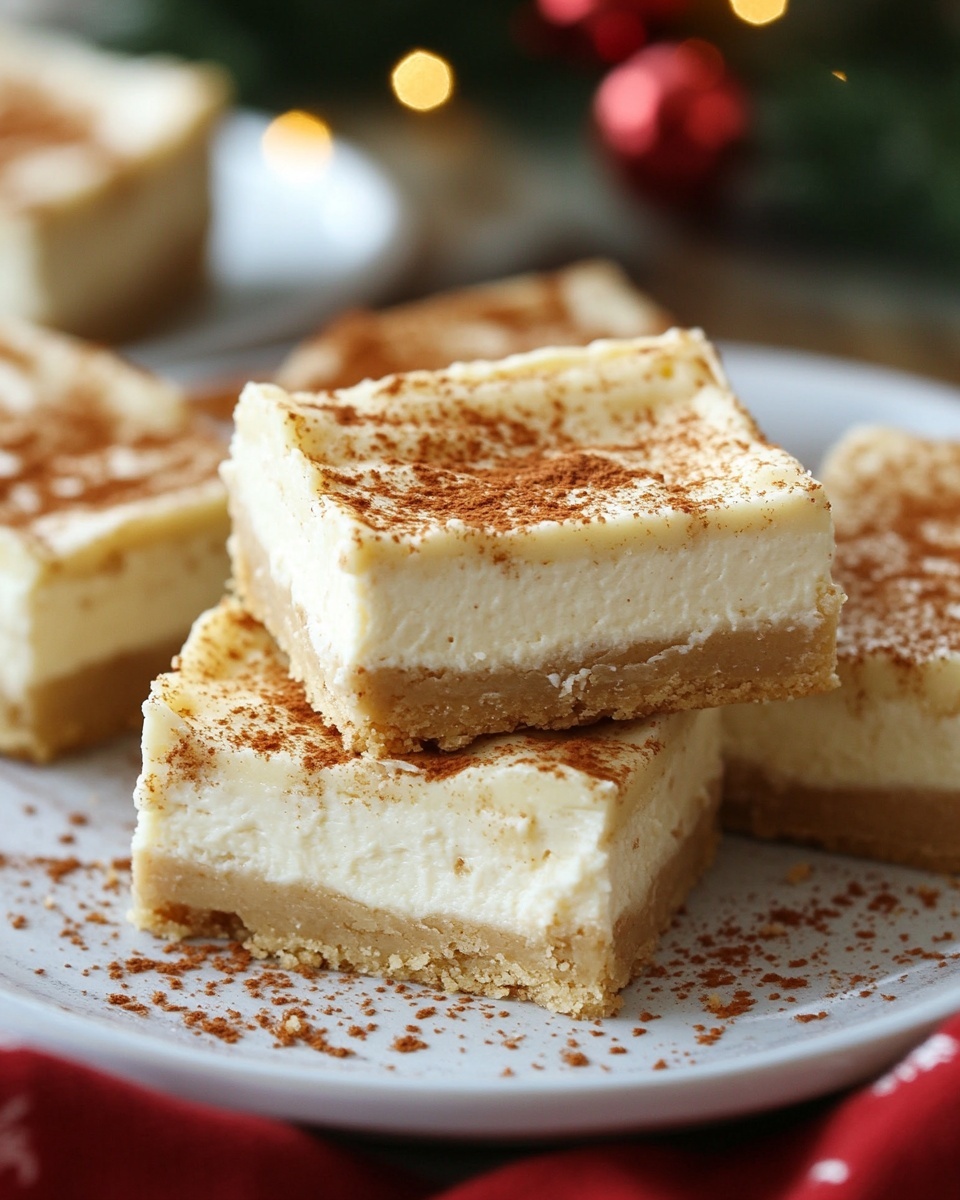 Eggnog Cheesecake Bars