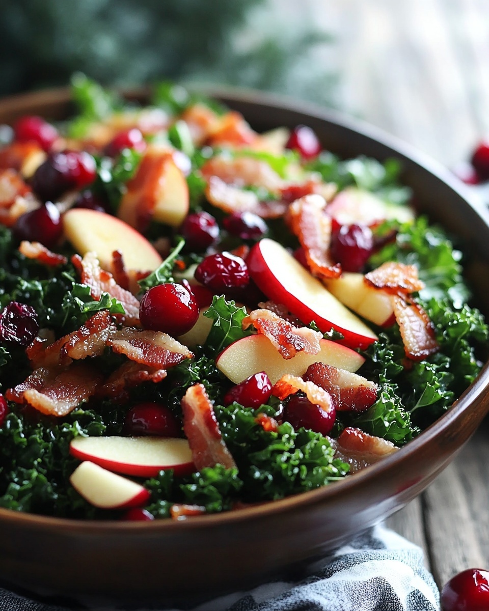 Healthy Apple Cranberry Bacon Kale Salad Recipe – Sweet, Savory & Easy!